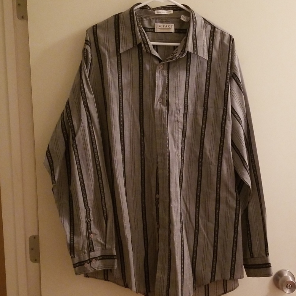 Men's Impact 2XL Striped Long Sleeve Shirt